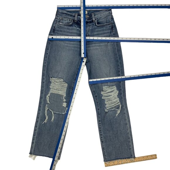 L'AGENCE Adele High Rise Crop Stovepipe Jean 25 Fallbrook Rip Knees - Picture 4 of 12